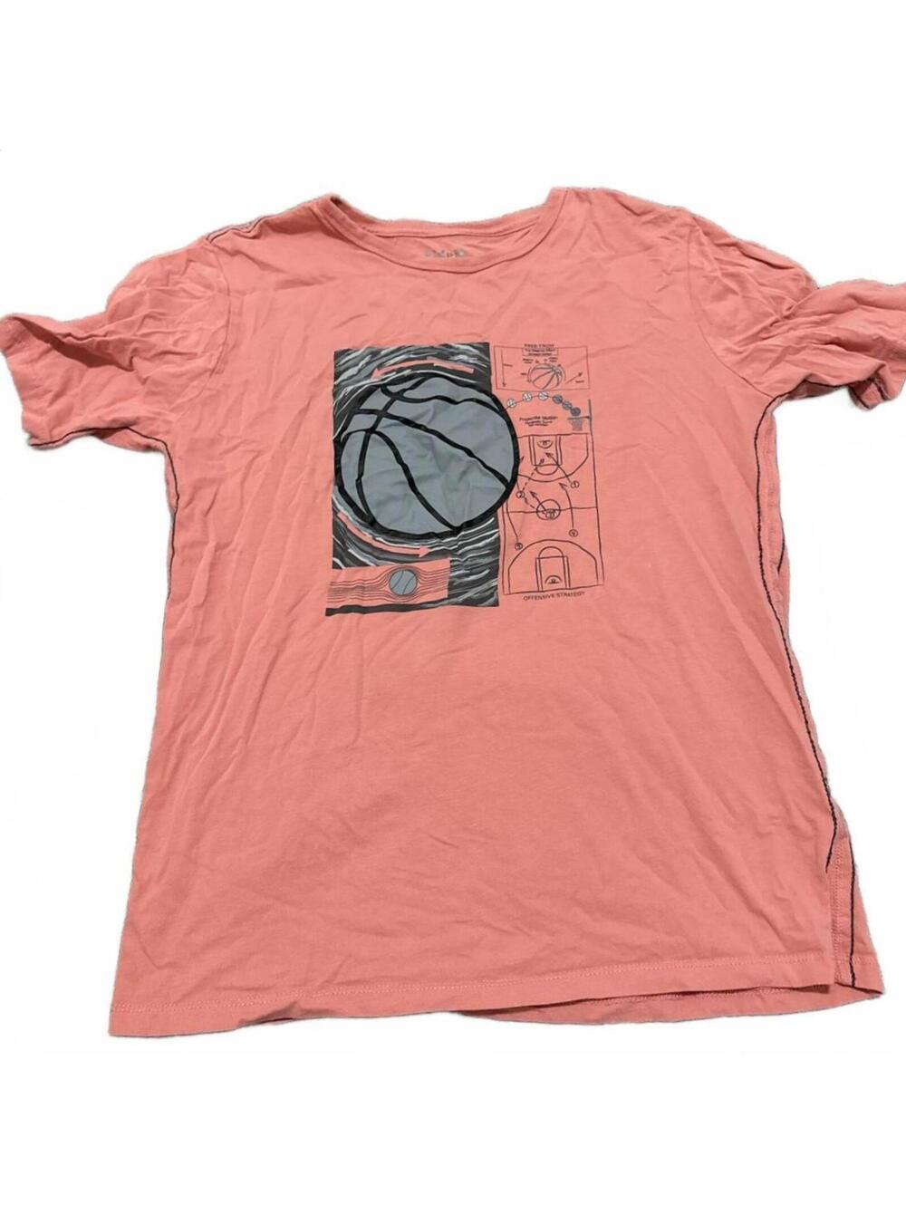 kidpik Graphic Tee Coral Basketball - Boys XXL